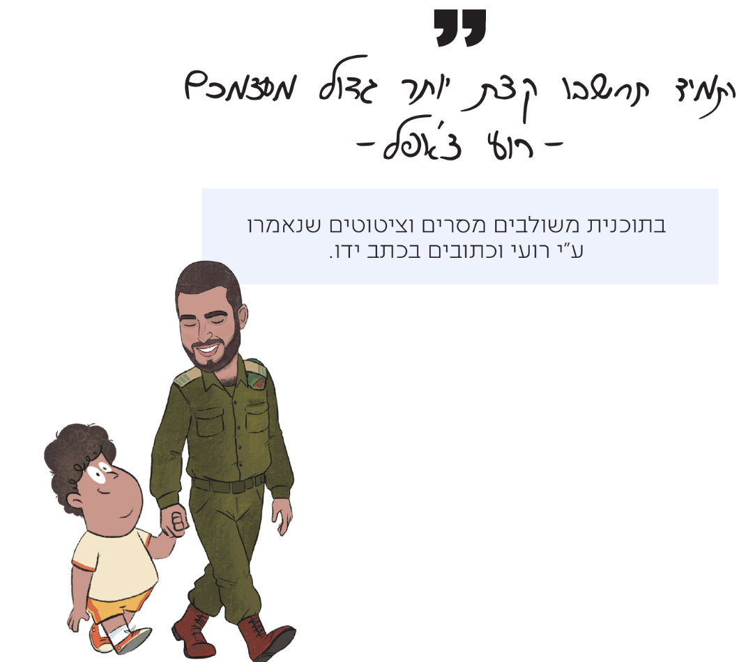 רועי כילד ורועי כמפקד, עם ציטוט בכתב ידו