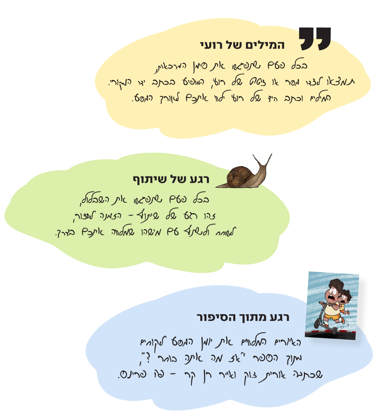 הצצה מתוך חומרי התכנית: המילים של רועי, רגע של שיתוף ורגע מתוך הסיפור